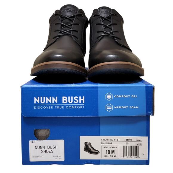 Nunn Bush Men Circuit DC Plain Toe Chukka Boots Size US 10M Black Faux Leather - Picture 6 of 6